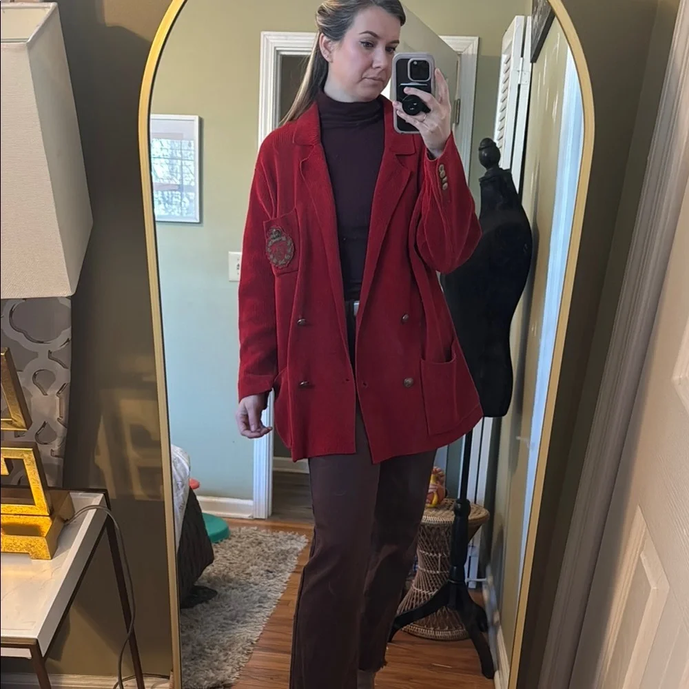 VINTAGE Ralph Lauren Red Women's Blazer - Picture 5 of 11